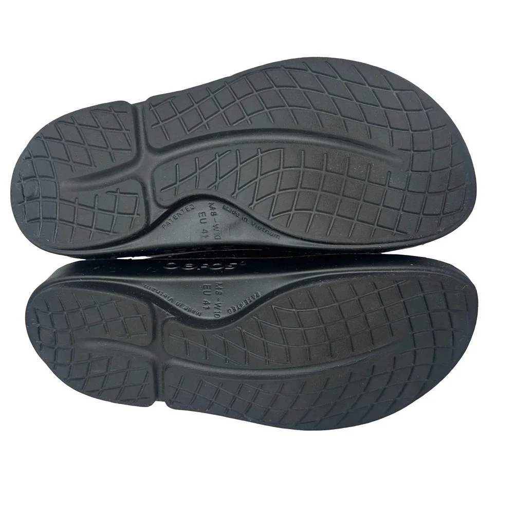 OOFOS OOahh Slide Sandal Black Mens 8 Womens 10 Recovery Footwear EU 41
